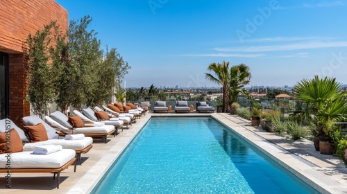 Luxurious Rooftop Pool with Scenic View