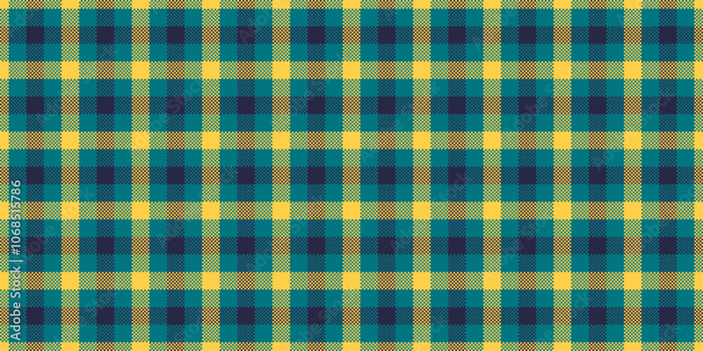 Valentines day seamless background pattern, graph vector check textile. Industry plaid tartan fabric texture in cyan and amber colors. Valentines day seamless background pattern, graph vector check textile. Industry plaid tartan fabric texture in cyan and amber colors.