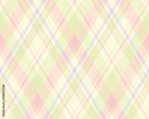 Argyle pattern of geometric rhombus. Harlequin check wallpaper design. Classic diamond shaped textile material for web background, print fabric clothing, sweater, wrapping paper, gift card, invitation