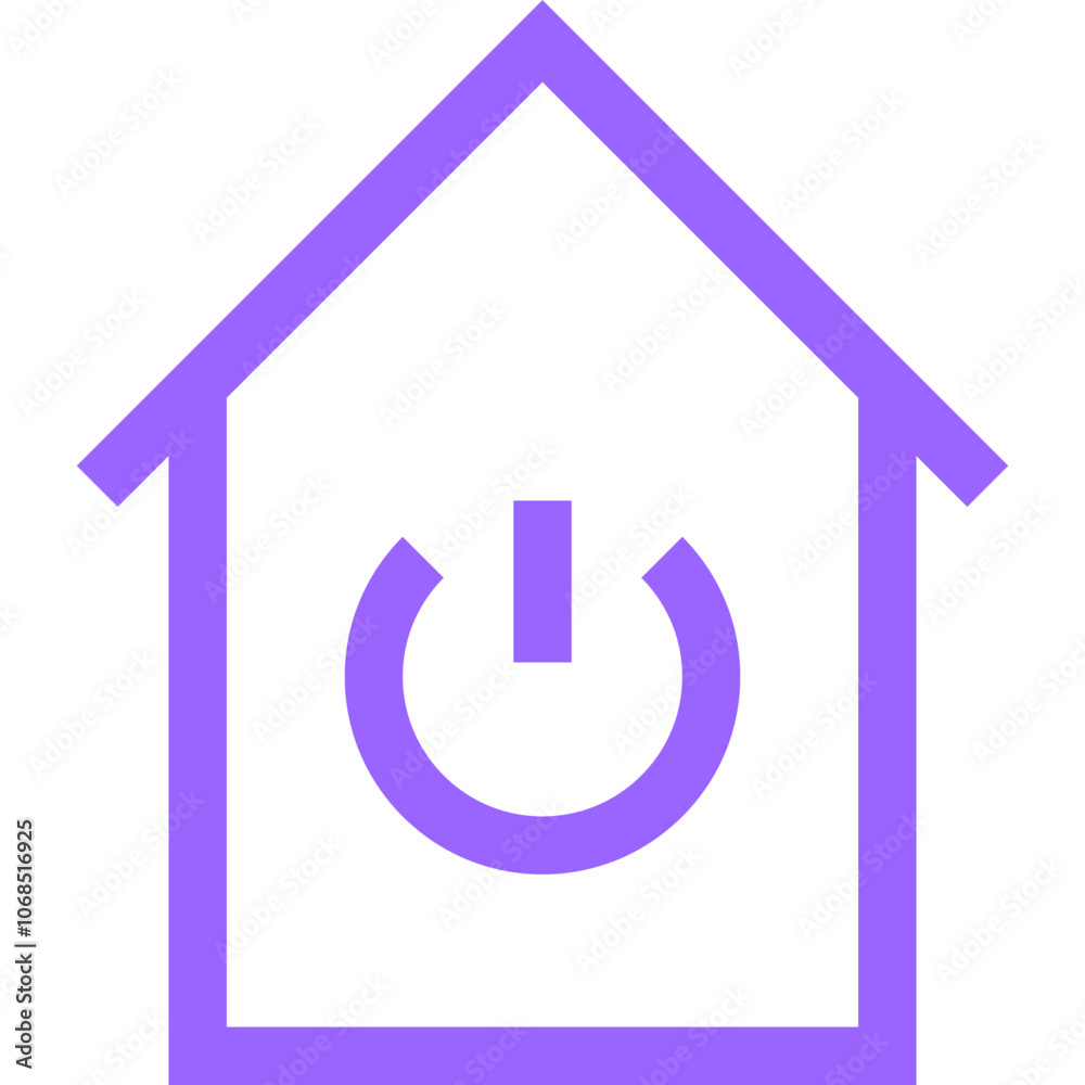 A Modern House Icon Featuring a Power Symbol That Represents Home Automation and Smart Technology Applications in Modern Living Environments A Modern House Icon Featuring a Power Symbol That Represents Home Automation and Smart Technology Applications in Modern Living Environments