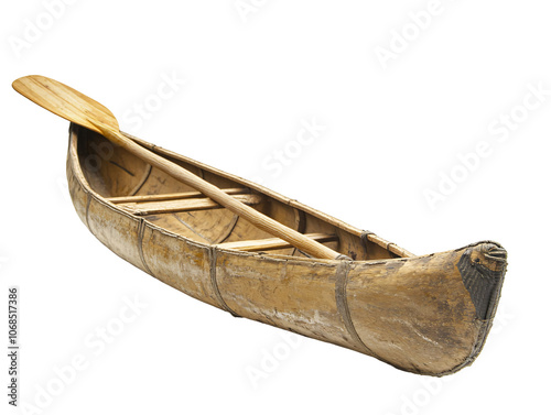 a canoe with a paddle