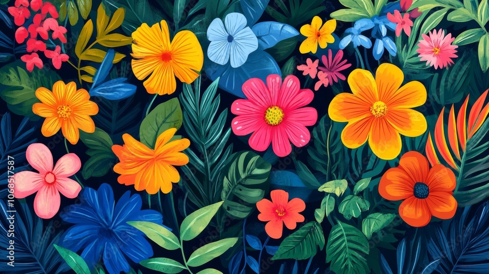 Vibrant Floral Illustration Vibrant Floral Illustration