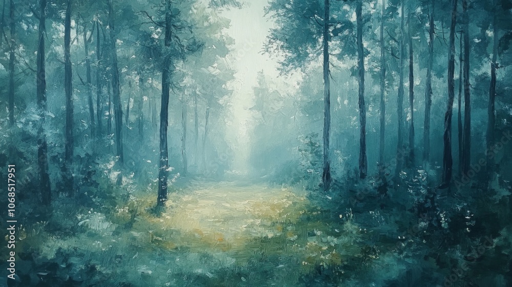 Fototapeta premium Misty Forest Path