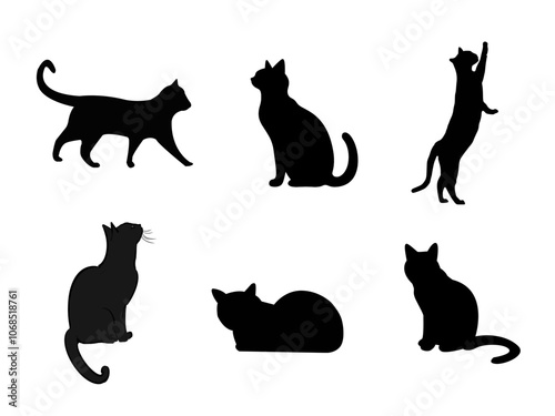 猫シルエット６種