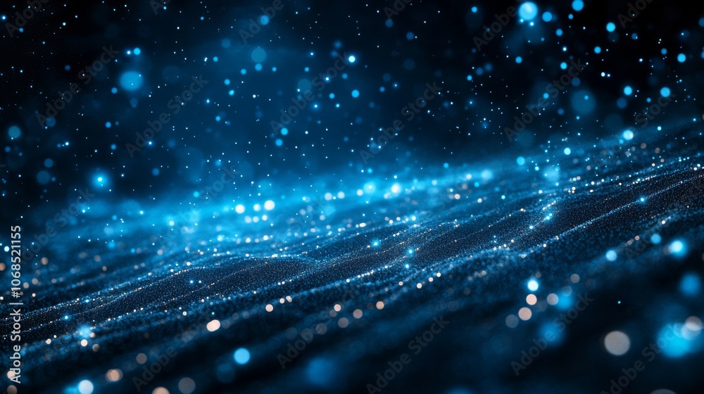 Fototapeta premium Blue Digital Wave of Light