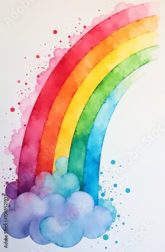 A bright rainbow with soft transitions of colors, creating a feeling of magic. Print, wallpaper, background, screensaver. Vertical picture.