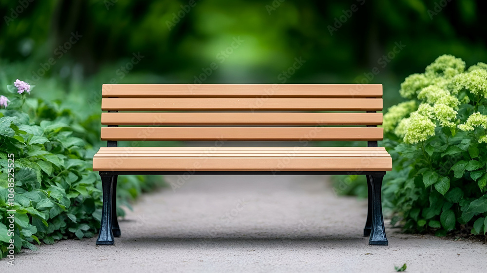 An antique bench in a French public park An antique bench in a French public park