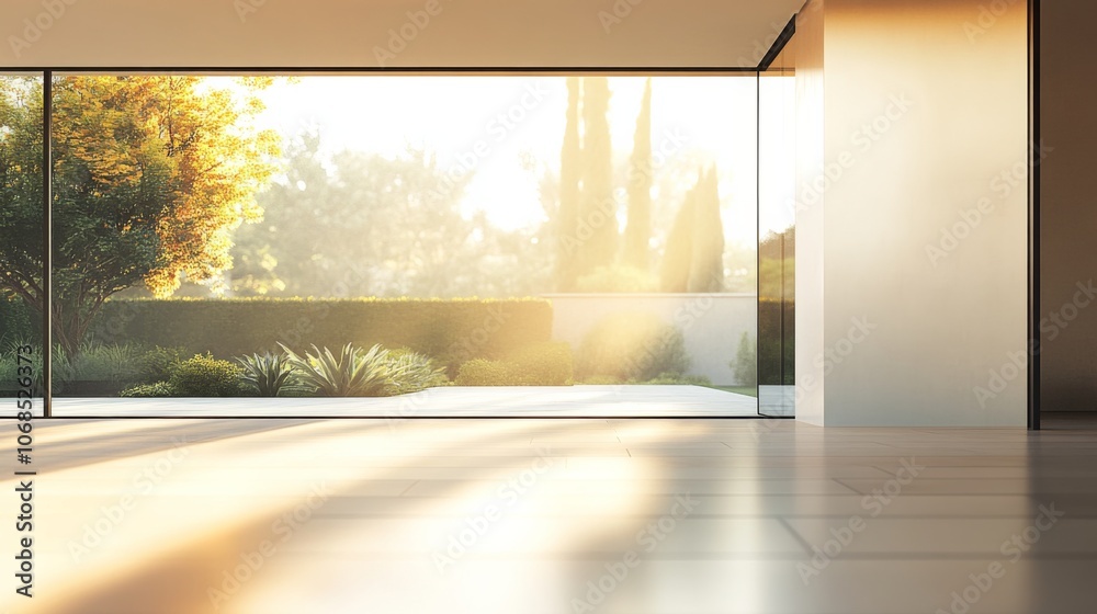Fototapeta premium Modern Minimalist Living Space with Nature View