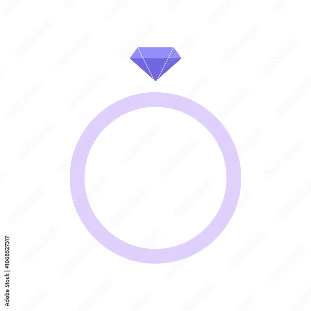 Diamond Ring In Flat Vector Illustration Symbolizing Engagement, Love, And Commitment, Isolated On White Background Diamond Ring In Flat Vector Illustration Symbolizing Engagement, Love, And Commitment, Isolated On White Background