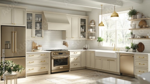 Modern Kitchen with Stainless Steel Appliances and White Cabinets