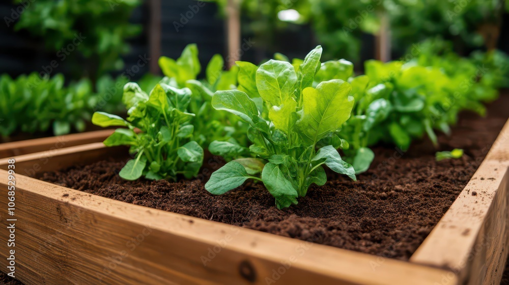 Lush garden beds with nutrient-rich mulch, surrounded by tall greenery, creating a vibrant and thriving outdoor oasis. Lush garden beds with nutrient-rich mulch, surrounded by tall greenery, creating a vibrant and thriving outdoor oasis.
