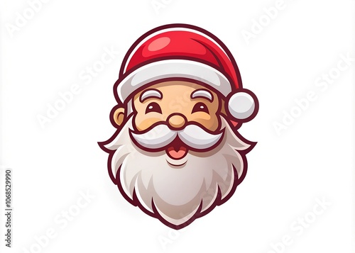santa face logo creative icon on white background