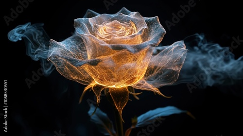 Luminous Rose with Kirlian Effect photo