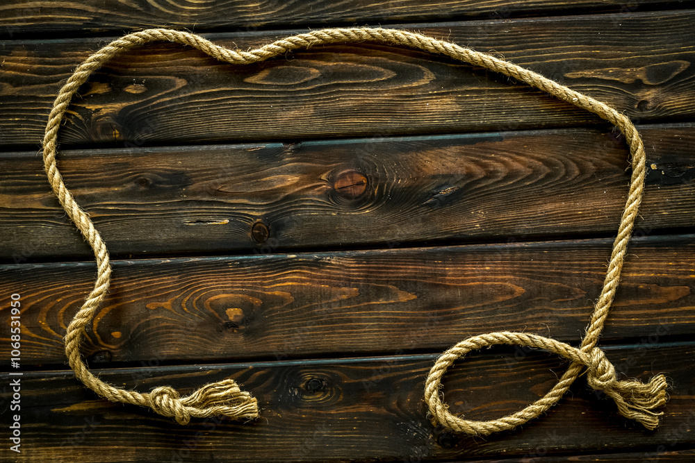 isolated rope mockup on wooden background top view isolated rope mockup on wooden background top view