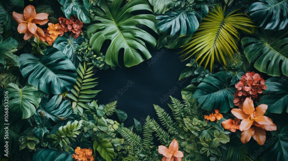 Tropical Foliage Frame Tropical Foliage Frame