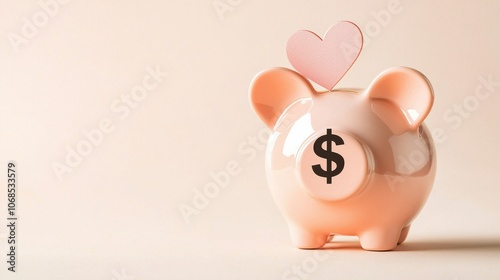 Discover the charm of a classic pink piggy bank icon for savvy saving and financial growth photo