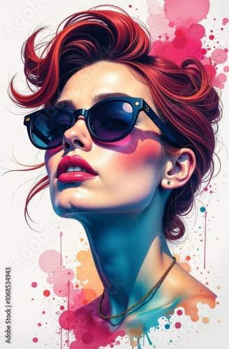A conceptual abstract image of a beautiful girl. Conceptual abstract image of a close-up oil painting and palette knife on canvas.