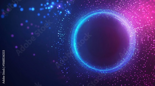 Digital Neon Light Circle