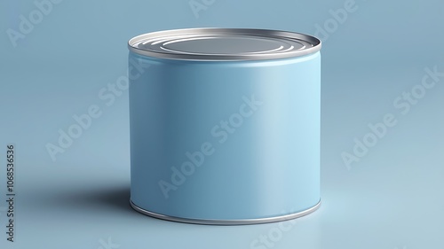 a blank aluminium tin can isolated on bule background