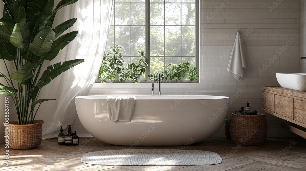 Fototapeta premium Serene Modern Bathroom