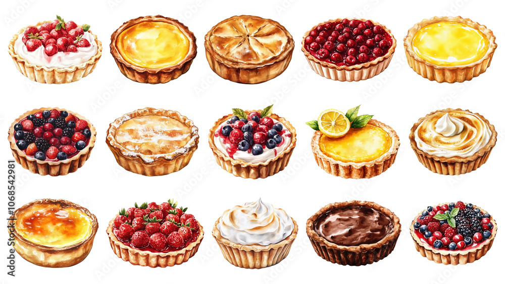 Pie png food element set, transparent background Pie png food element set, transparent background
