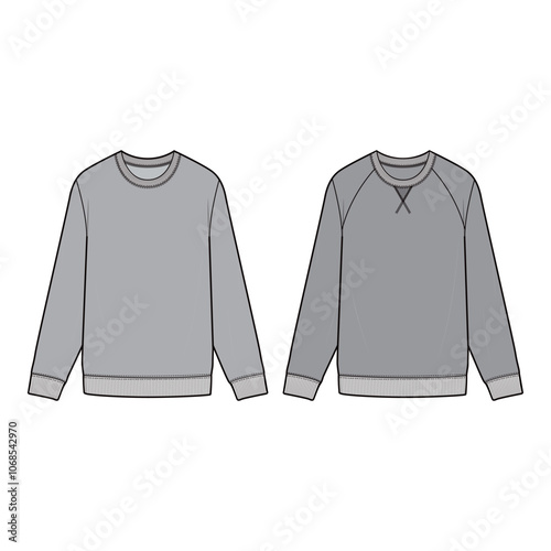 Crewneck and Raglan Sweatshirt Vector Design

