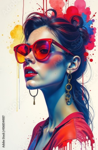 A conceptual abstract image of a beautiful girl. Conceptual abstract image of a close-up oil painting and palette knife on canvas.