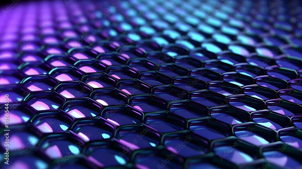 Naklejka premium Abstract Hexagonal Pattern with Iridescent Hues