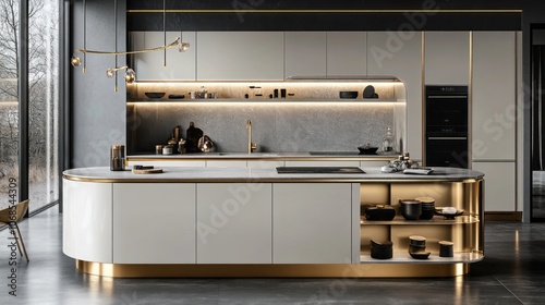 Modern Kitchen with White C...