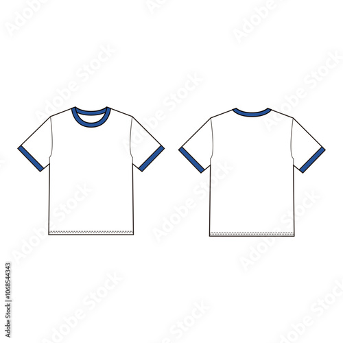 Ringer t-shirt with colored trim vector illustration

