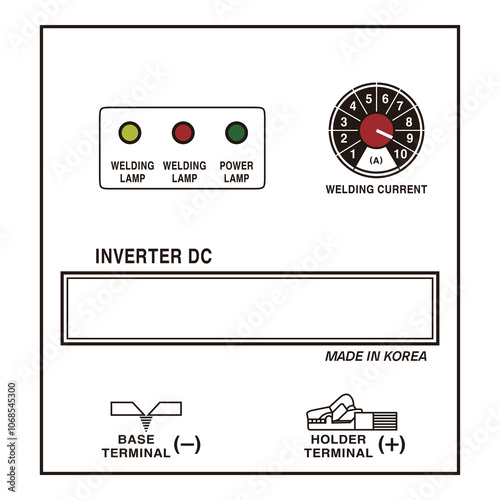 Welding machine control panel vector illustration

