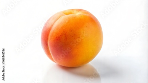 Fresh peach on white background for healthy snacking and desserts with copy space