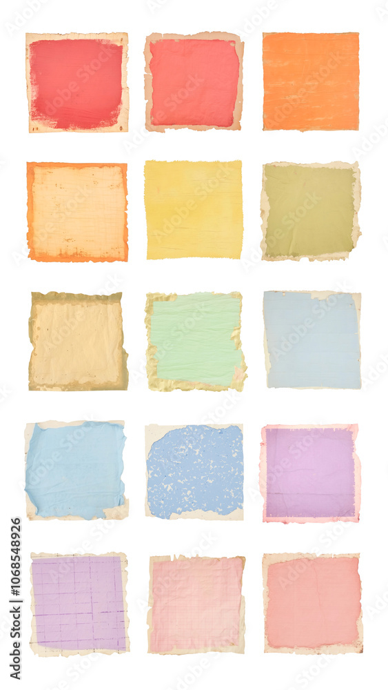Fototapeta premium PNG pastel ripped notepaper element set, transparent background