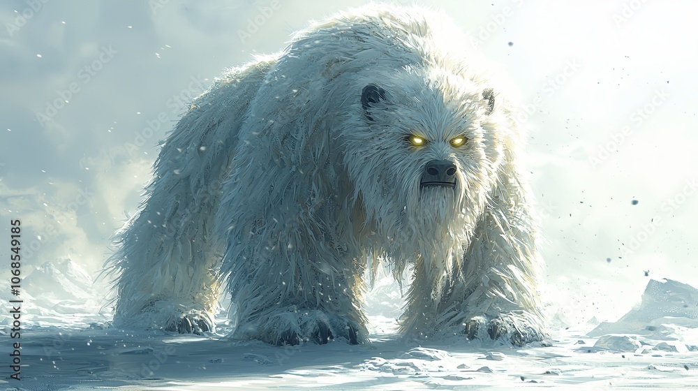 Yeti Hiding in a Snowy Landscape Yeti Hiding in a Snowy Landscape