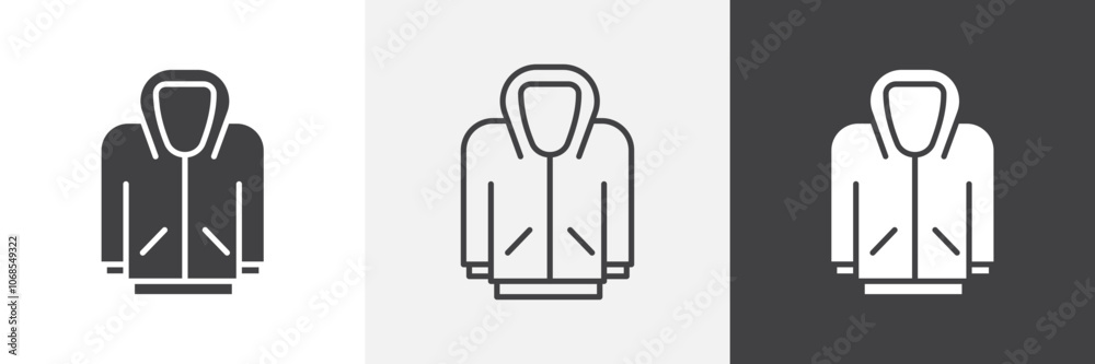 Hoodie jacket icon set. vector illustration. Hoodie jacket icon set. vector illustration.