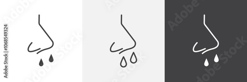 Runny nose icon set. vector illustration.