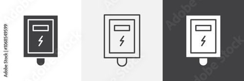 Electrical soap box icon set. vector illustration.