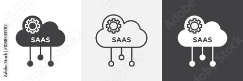 SaaS icon set. vector illustration.