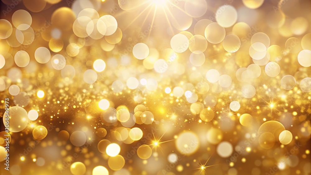 Golden bokeh lights with a soft glow and subtle sparkling dust particles create a radiant and celebratory backdrop Golden bokeh lights with a soft glow and subtle sparkling dust particles create a radiant and celebratory backdrop