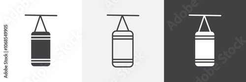 Punching bag icon set. vector illustration.