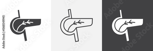 pancreas icon set. vector illustration.