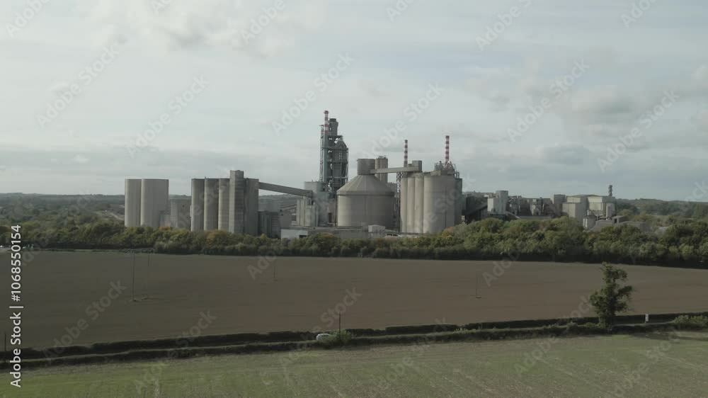Irish Cement plant near Drogheda in County Louth Ireland surrounded by fields and greenery Irish Cement plant near Drogheda in County Louth Ireland surrounded by fields and greenery