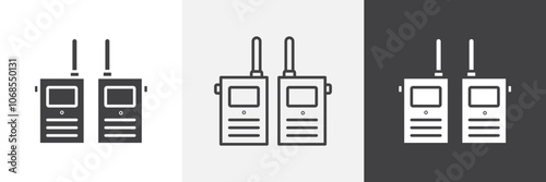 Two way radio icon set. vector illustration.