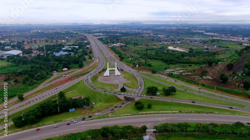 Shot of abuja city gate landmark photo