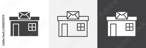 Post office icon set. vector illustration.