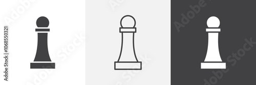 Chess pawn icon set. vector illustration.
