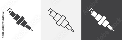 Spark plug icon set. vector illustration.