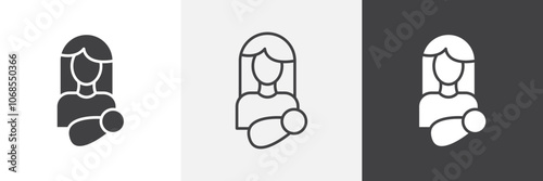 Breastfeeding icon set. vector illustration.