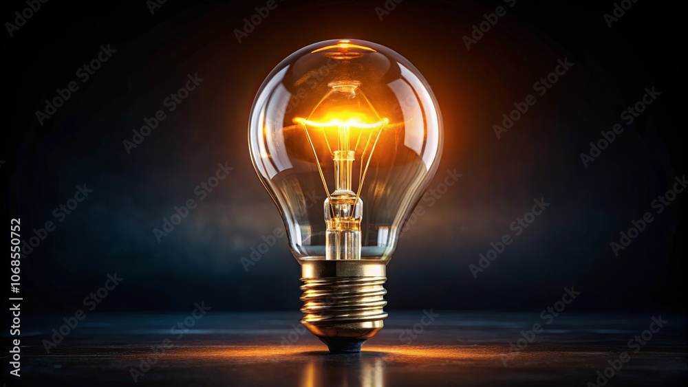A luminous incandescent bulb illuminating a dark background, casting a warm glow with a captivating intensity. A luminous incandescent bulb illuminating a dark background, casting a warm glow with a captivating intensity.