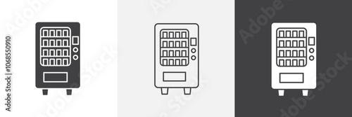 Vending machine icon vector set for ui designs